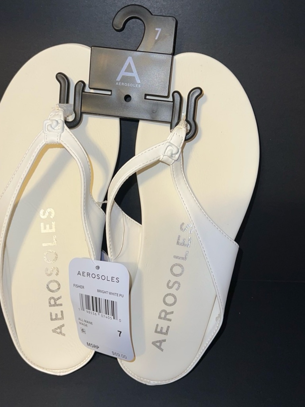 AEROSOLES White Fisher Slingback Sandals